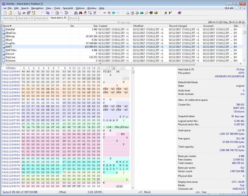 WinHex MFT Record